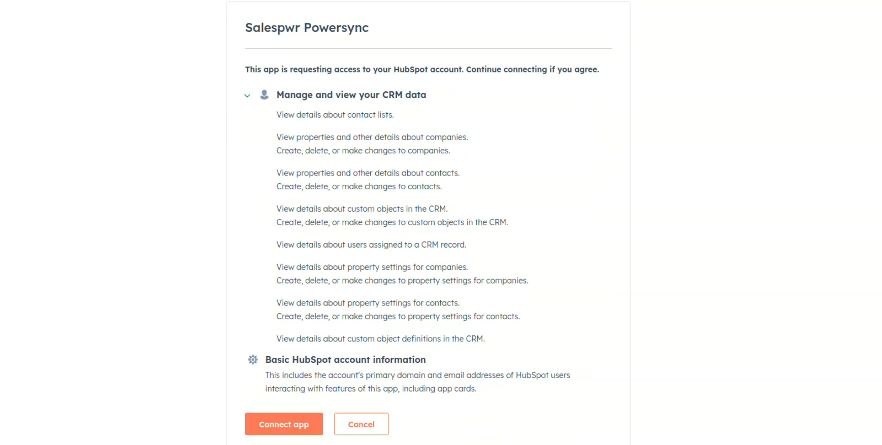 Step 3: Review Scope and Connect with App