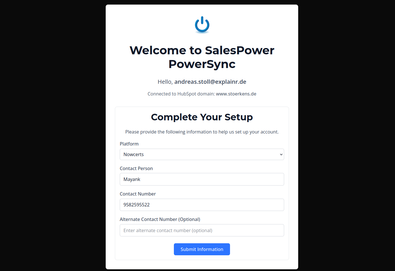 Step 4: Contact form